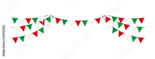 Bunting garland (pennant flags) decoration illustration | Italian flag