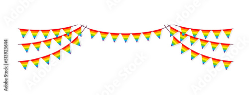 Bunting garland (pennant flags) decoration illustration | LGBT symbol flag