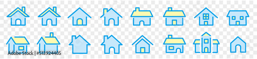 Foto 家 線画 アイコンセット Real estate house home flat line icon set vector