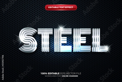 metal steel glow cinematic 3d editable text effect