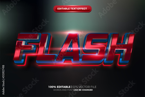 red flash speed hero glow cinematic 3d editable text effect