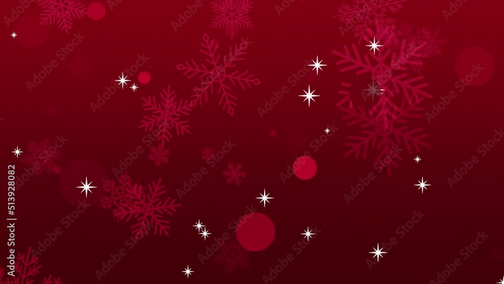 White snowflakes and glitters falling on red gradient, holidays and winter style background for Happy New Year and Merry Christmas White snowflakes and glitters falling on red gradient, holidays and winter style background for Happy New Year and Merry Christmas