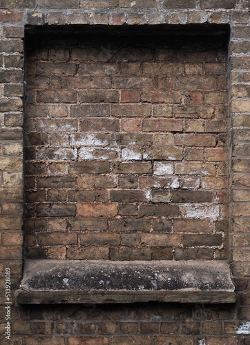 old brick wall with frame