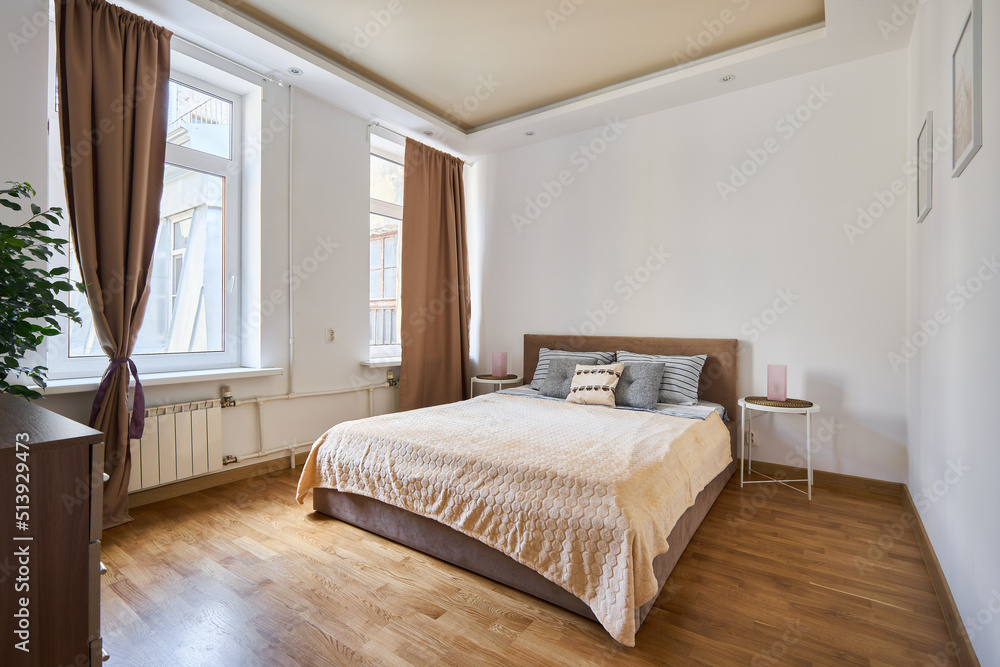 Fototapeta premium Cozy room with decor for daily rent