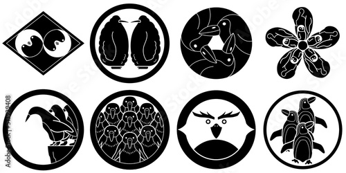 ペンギンのイラスト素材　イワトビペンギン