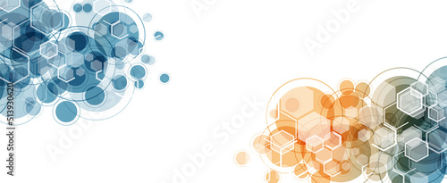 Technical background with molecular structures.  