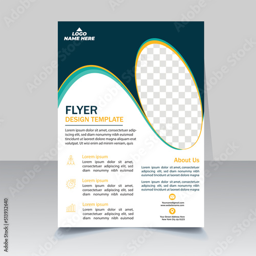 Brochure design. Corporate business flyer template design. Editable A4 poster for business, education, presentation, website, magazine cover