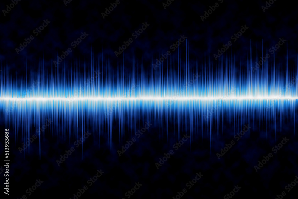 digital blue sound wave on black background.