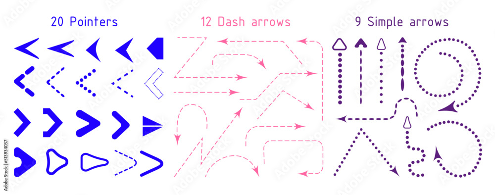 Hand-drawn arrows. Best for a business plan and education projects. Vector illustration. Hand-drawn arrows. Best for a business plan and education projects. Vector illustration.