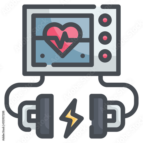 defibrillator flat icon