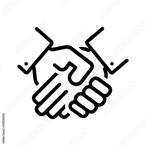 Black line icon for Handshake