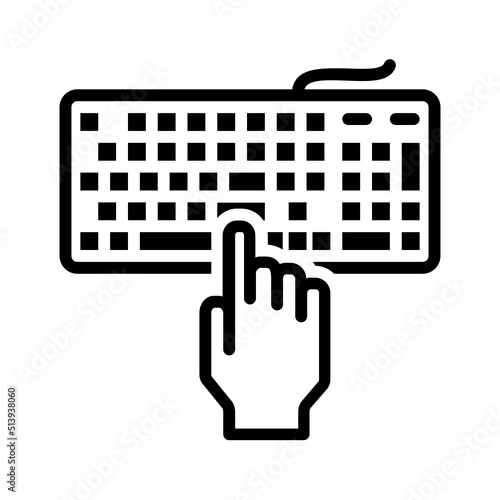 Black line icon for Keyboard button