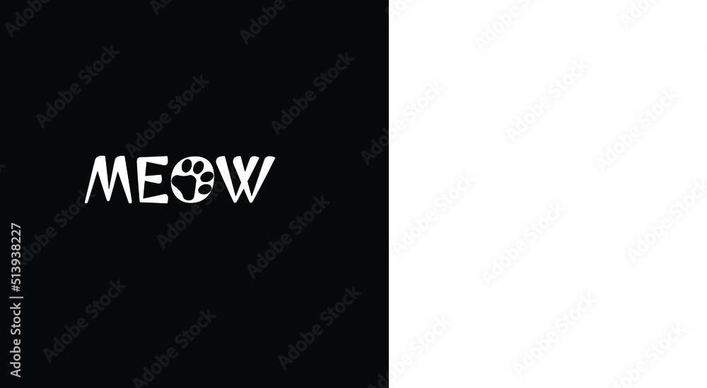 Creative Professional Trendy and Minimal Letter MEOW Logo Design in Black and White Color, Cat Meow Icon Logo in Editable Vector Format Creative Professional Trendy and Minimal Letter MEOW Logo Design in Black and White Color, Cat Meow Icon Logo in Editable Vector Format