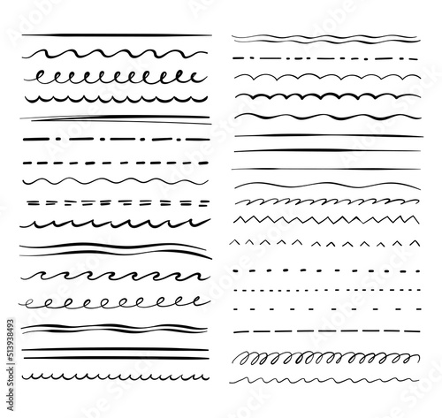 Emphasis lines, underlines, strokes rough sloppy