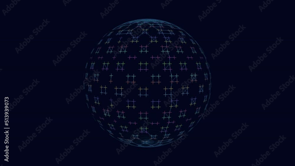 Neon futuristic sphere with connected lines on dark space, abstract corporate, business and futuristic style background Neon futuristic sphere with connected lines on dark space, abstract corporate, business and futuristic style background