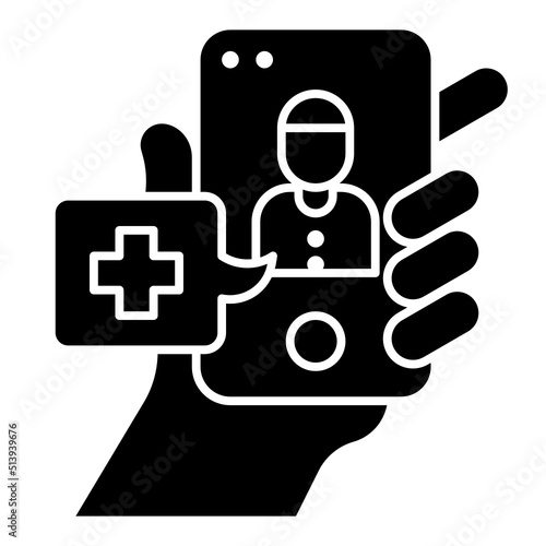 telemedicine glyph icon
