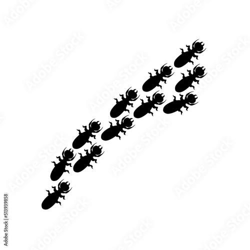 Wood termite group. Isolated on a white background. Vector illustration