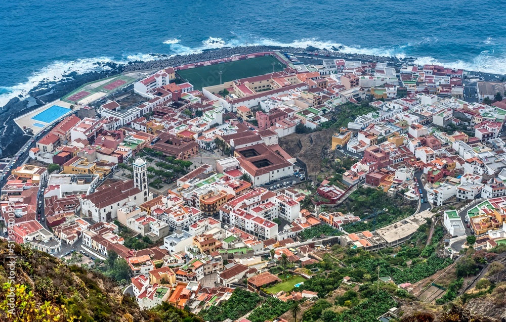aerial view of the city Garachiko on Tenerife, Canarias islands