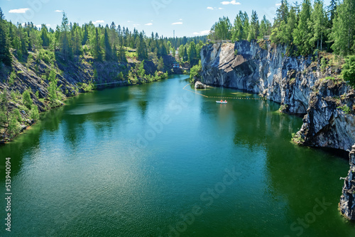 Ruskeala Nature Park in the north of Russia, in Karelia