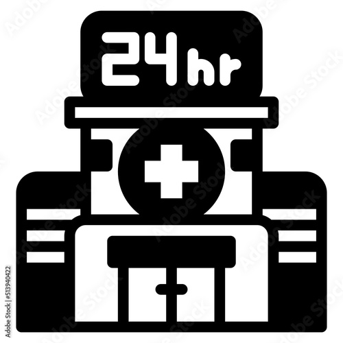 hospital glyph icon