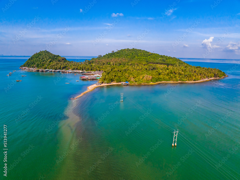 Aerial view of Koh Phitak or Phithak island in Chumphon, Thailand