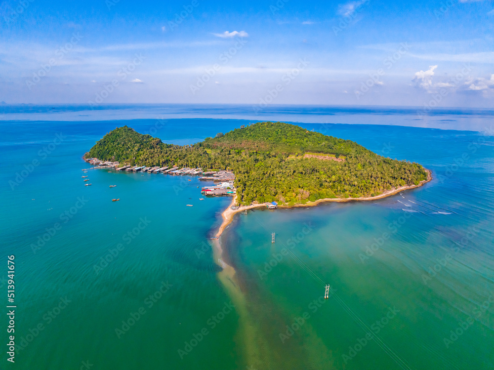 Aerial view of Koh Phitak or Phithak island in Chumphon, Thailand