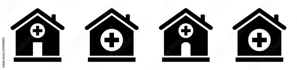 Medical house icon. Hospital icon. Healthcare house icon, vector illustration Medical house icon. Hospital icon. Healthcare house icon, vector illustration