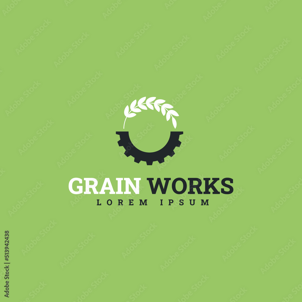 grain works logo template Stock Vector Adobe Stock
