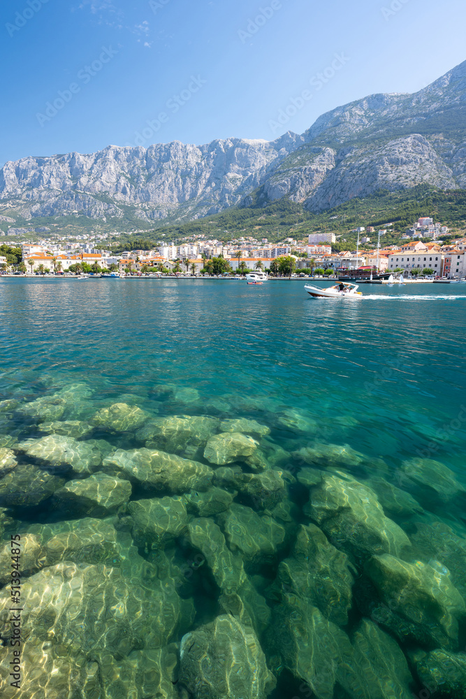 amazing coast of adriatic sea in Makarska in Dalmatia in Croatia