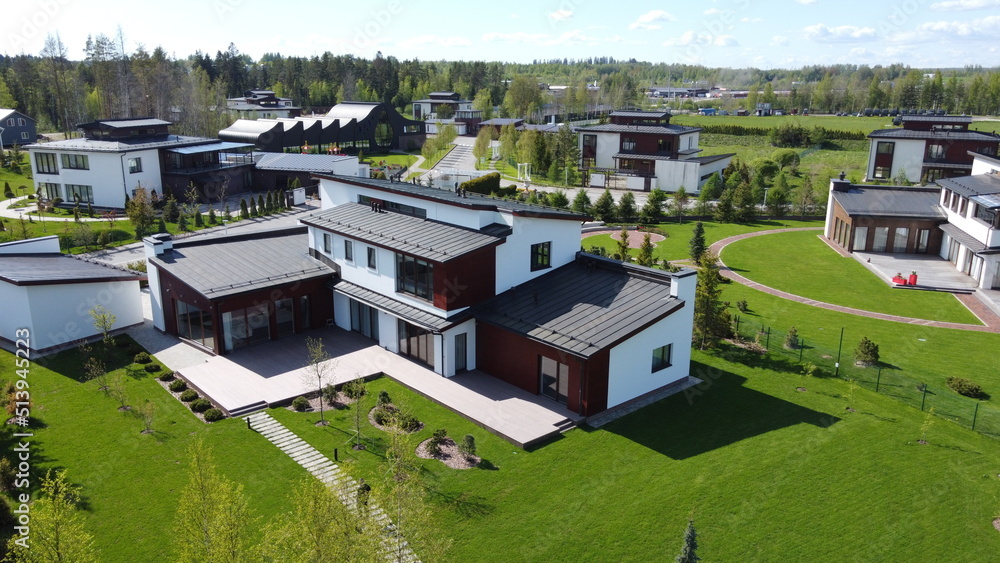 Aerial photography of an expensive country house Aerial photography of an expensive country house