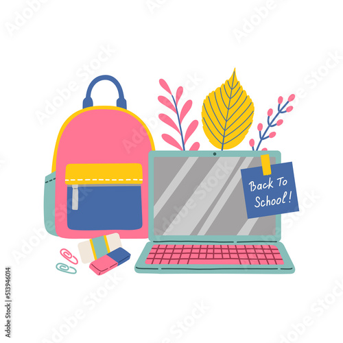 Back to school home education vector illustration