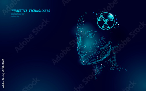 World Mental Health Day. Mood support drug therapy medical care. Sedative balance depression correction. Psychology disorder brain polygon medicine science banner vector illustration