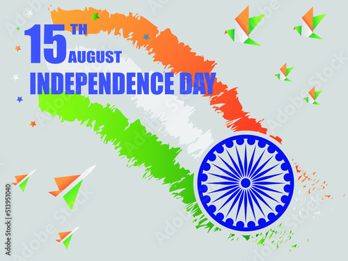 15 th August Indian Independence Day vector illustration background for greeting card and poster.
