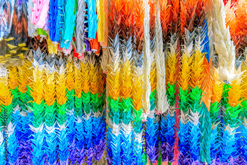 千羽鶴　夏の南蔵院　福岡県篠栗町　Thousand origami cranes. Nanzoin in summer. Fukuoka-ken Sasaguri town.