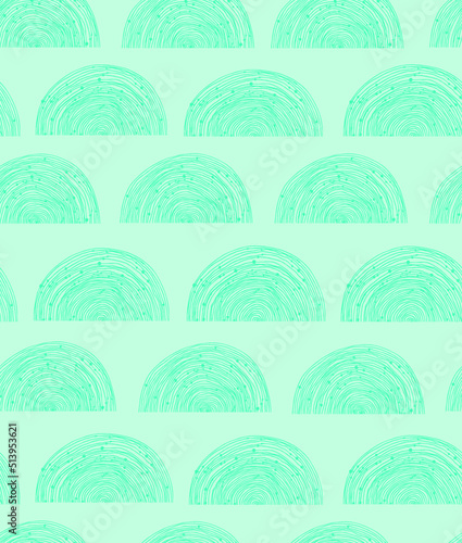 Turquoise spiral pattern. vector ornament