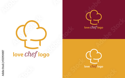 Restaurant logo with chef's toque blanche. photo