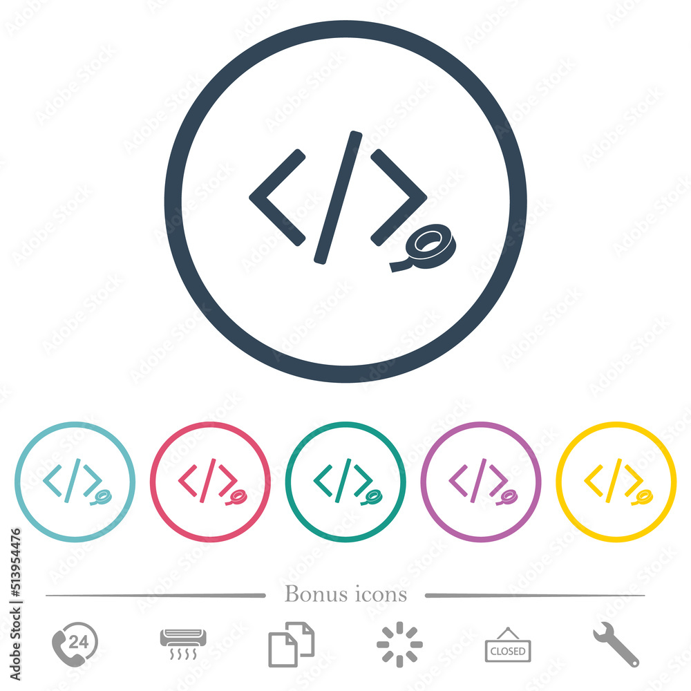 Software patch flat color icons in round outlines Software patch flat color icons in round outlines