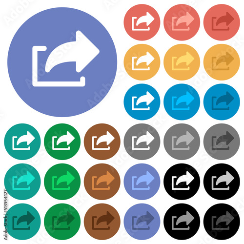 Export symbol solid round flat multi colored icons