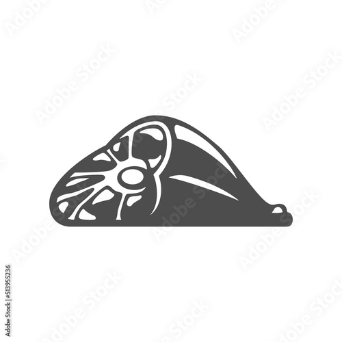 Meat leg beef pork ham bacon body part farm market butchery shop vintage icon vector illustration