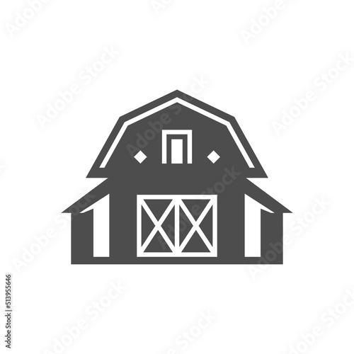 Ranch house farm agricultural village building icon vector rural countryside industrial farmland