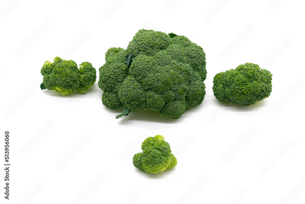 Broccoli isolated on white background. Set of fresh broccoli Broccoli isolated on white background. Set of fresh broccoli