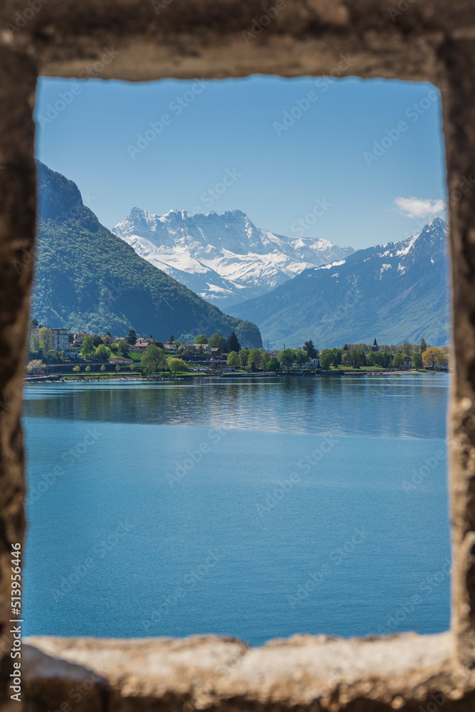 A look at Lake Lehmann in Chillon Castle, Montreux, Switzerland