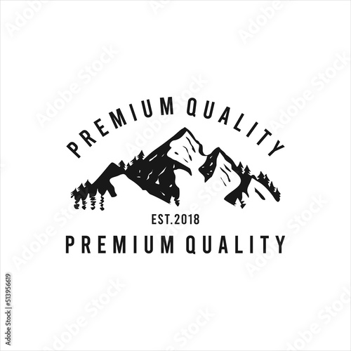 Mountains peak logo design vector illustration template