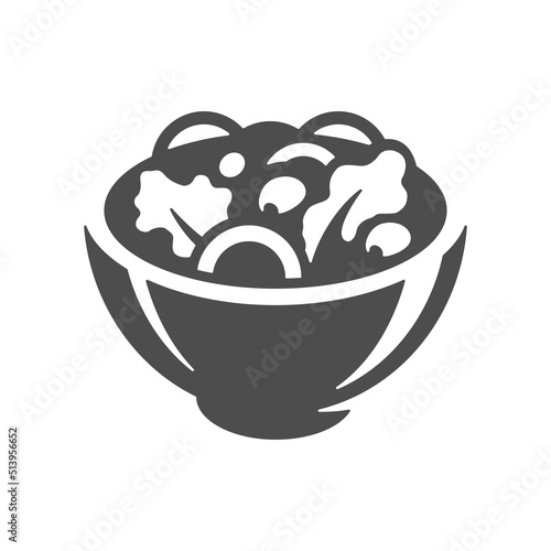 Fresh seasonal farm vegetables organic diet salad in bowl vintage icon vector illustration