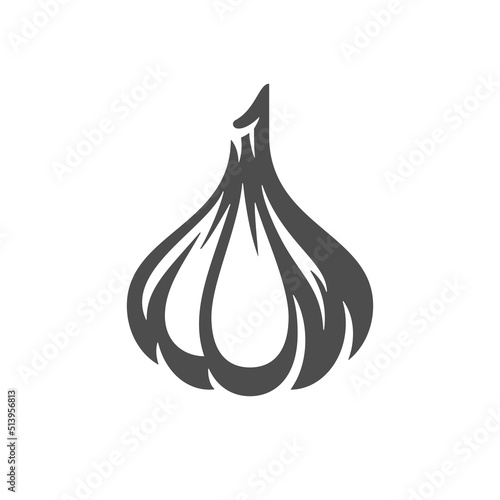 Organic whole garlic with peel aromatic spicy farm vegetable cooking ingredient vintage icon vector