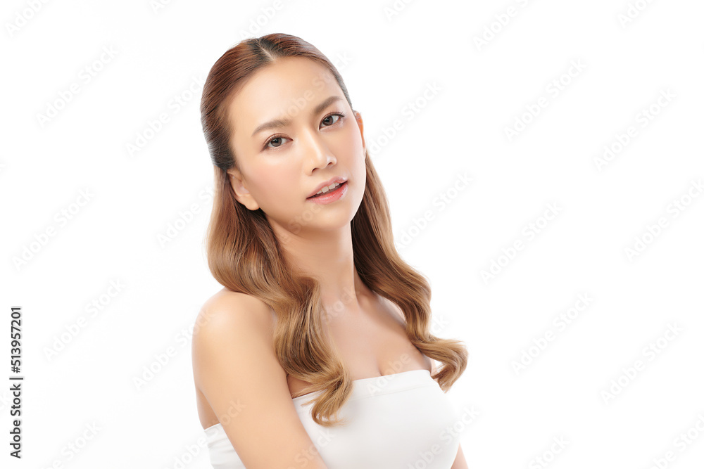 Beautiful young asian woman with clean fresh skin on white background, Face care, Facial treatment, Cosmetology, beauty and spa, Asian women portrait. Beautiful young asian woman with clean fresh skin on white background, Face care, Facial treatment, Cosmetology, beauty and spa, Asian women portrait.