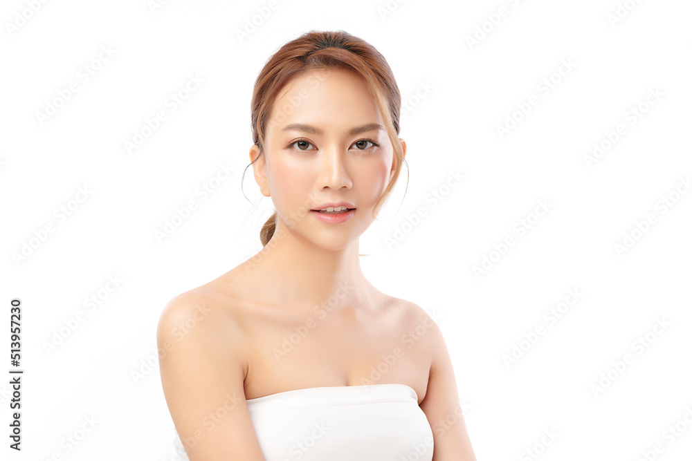 Beautiful young asian woman with clean fresh skin on white background, Face care, Facial treatment, Cosmetology, beauty and spa, Asian women portrait. Beautiful young asian woman with clean fresh skin on white background, Face care, Facial treatment, Cosmetology, beauty and spa, Asian women portrait.
