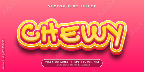 Text effects 3d chewy, editable text style