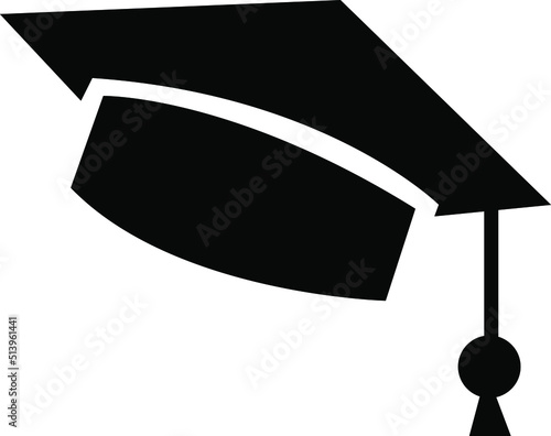 raduation Cap Icon. Pass or Success Vector, Sign and Symbol for Design..eps