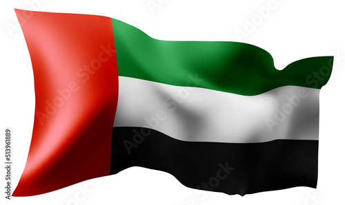 Flag of UAE waving in the wind.